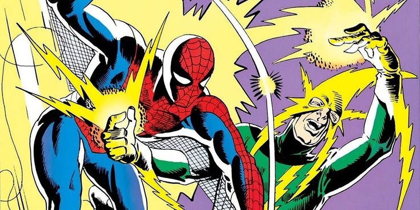 Elektro fights Spider-Man