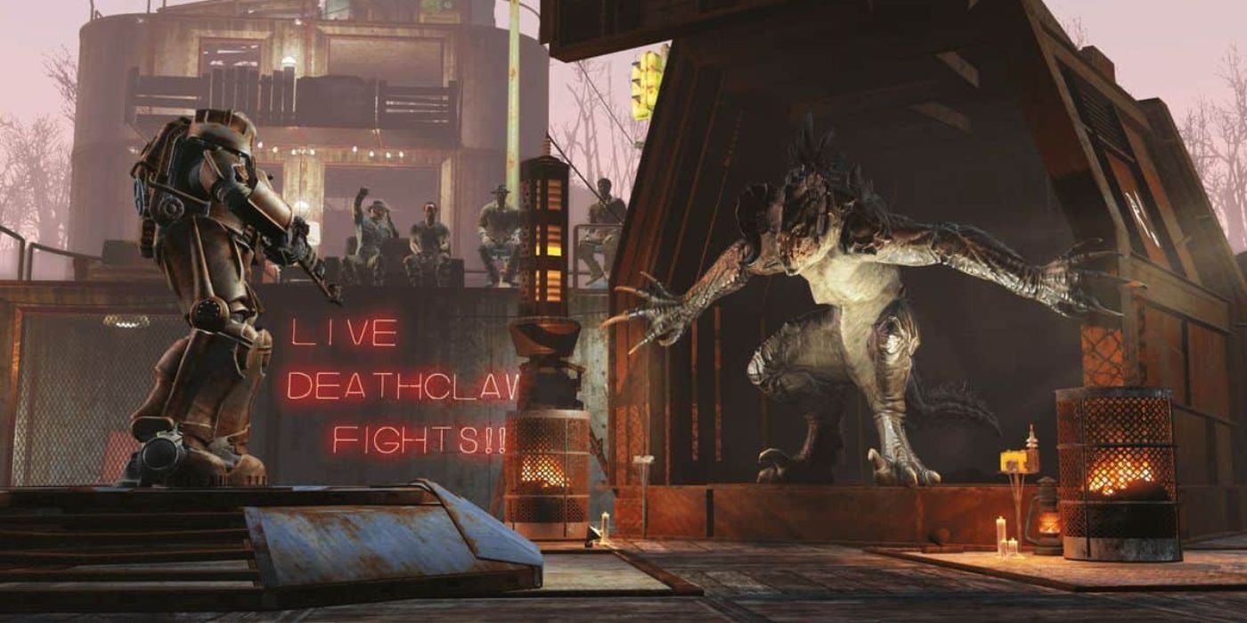 Fallout 4 Power Armor Character In Arena Against Deathclaw