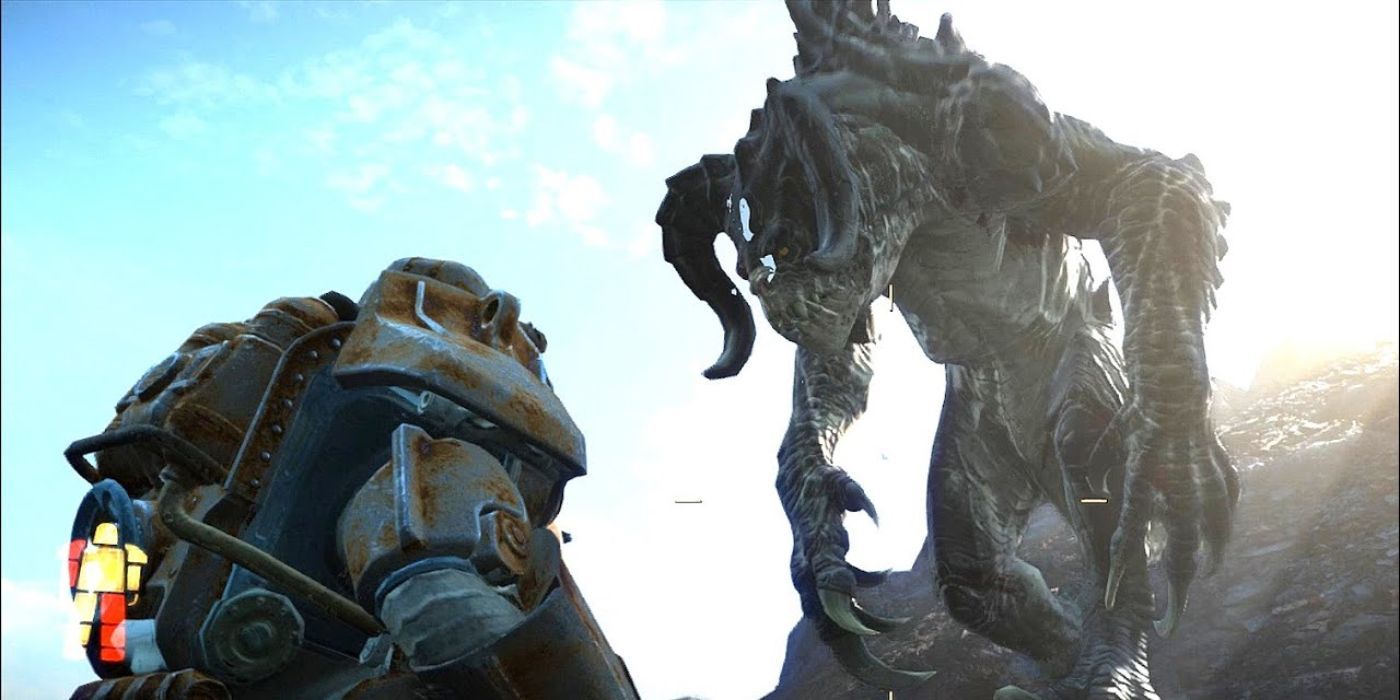 Power Armor Vs Deathclaw In Fallout 4 