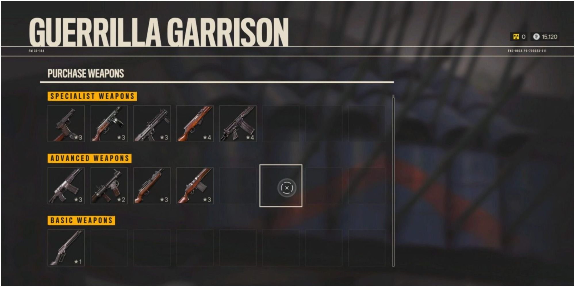 Far Cry 6 Guerrilla Garrison gun merchant screen