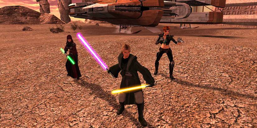 Jedi getting ready for battle in KOTOR