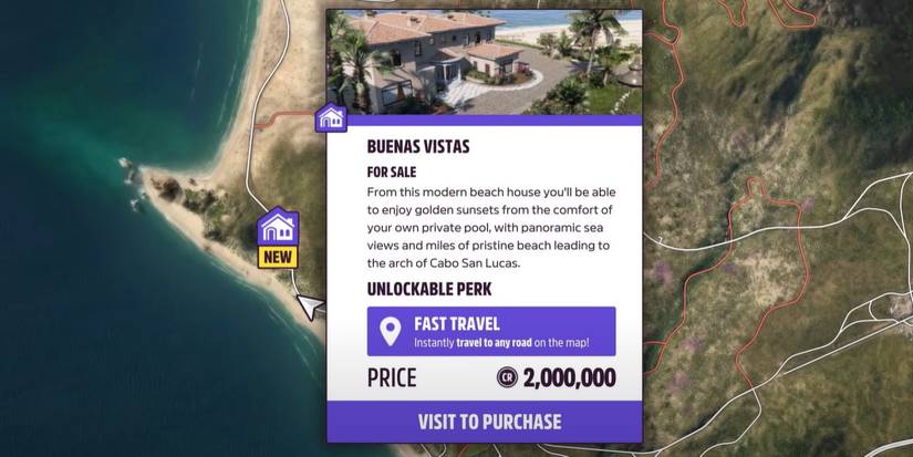 Forza Horizon-5 House Buenas Vistas location with fast travel perk
