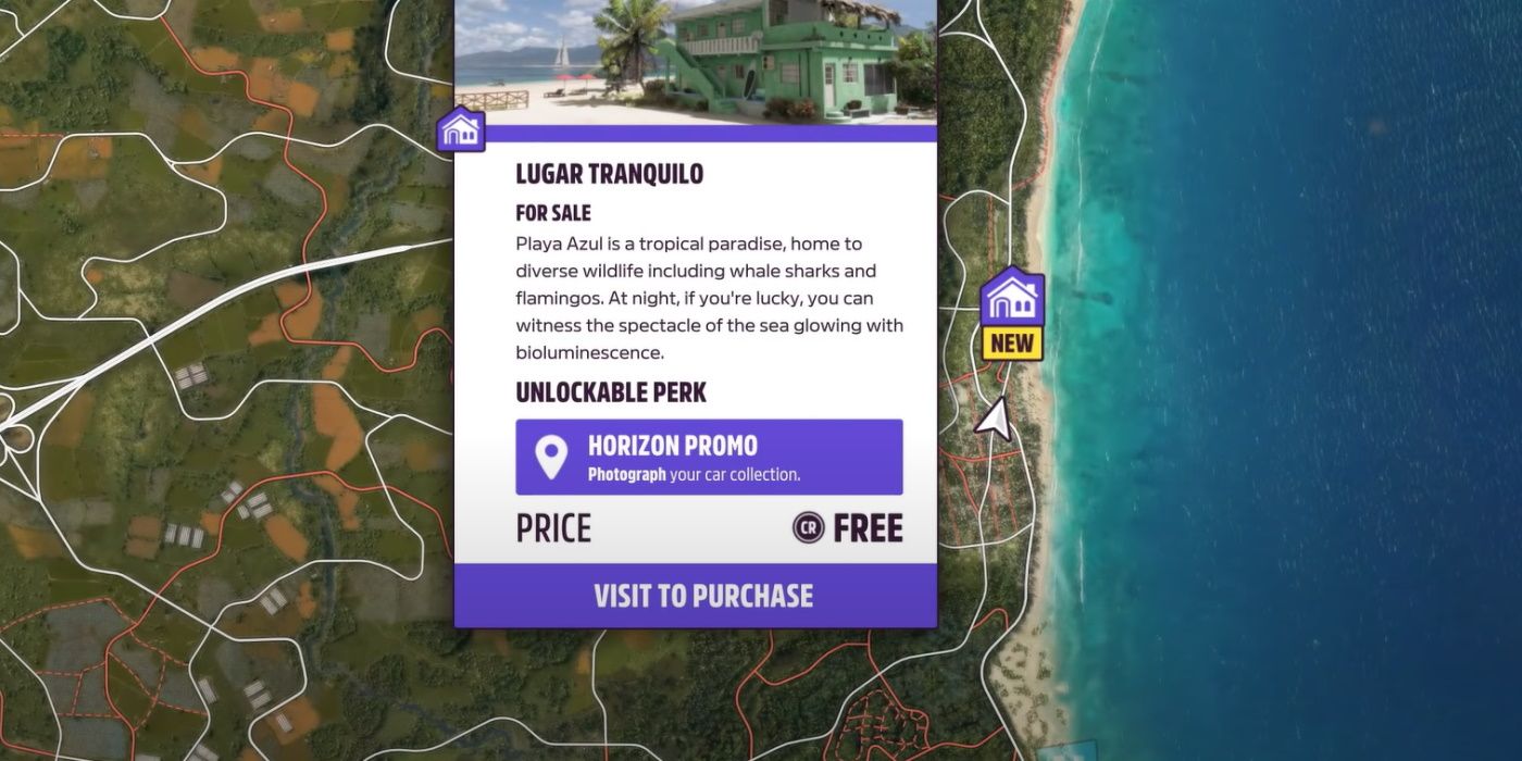 Forza Horizon 5 House Lugar Tranquilo location with horizon promo perk