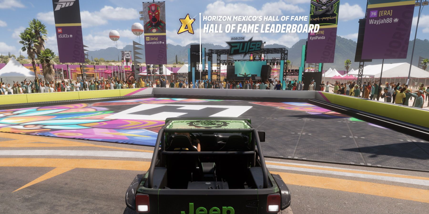 Forza Horizon 5 Jeep at Hall of Fame Leaderboard at Horizon Festival