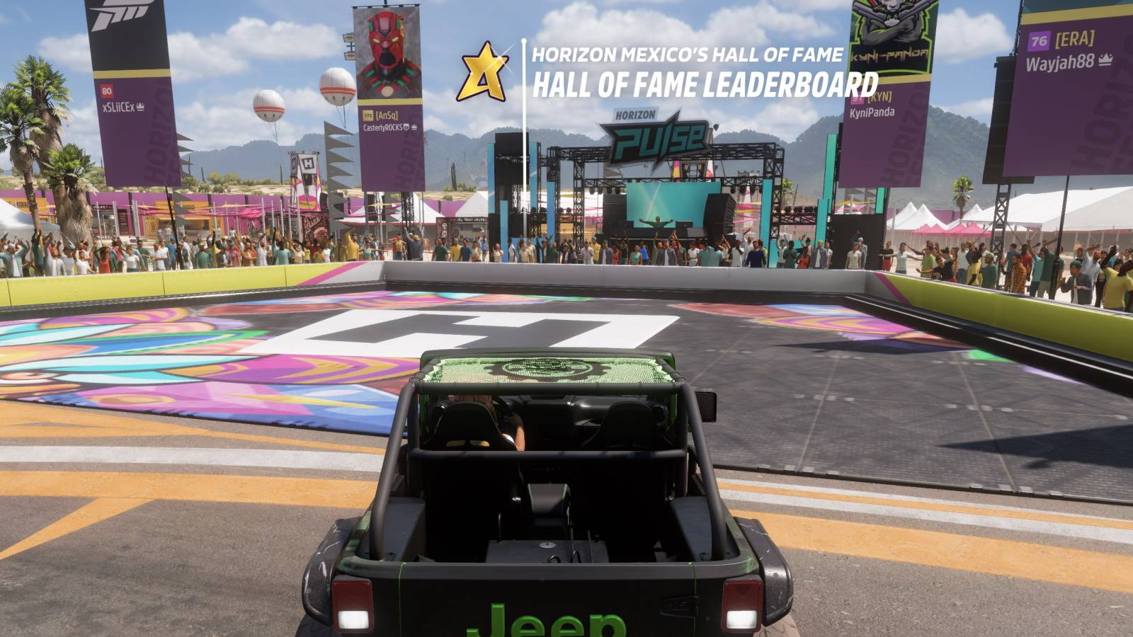 Forza Horizon 5 Jeep at Hall of Fame Leaderboard at Horizon Festival