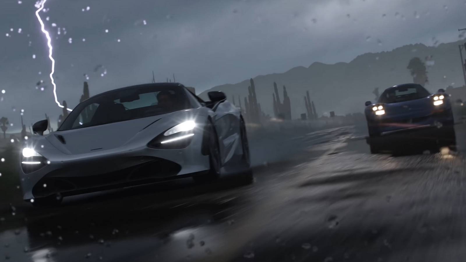 Forza Horizon 5 trailer footage cars in a storm
