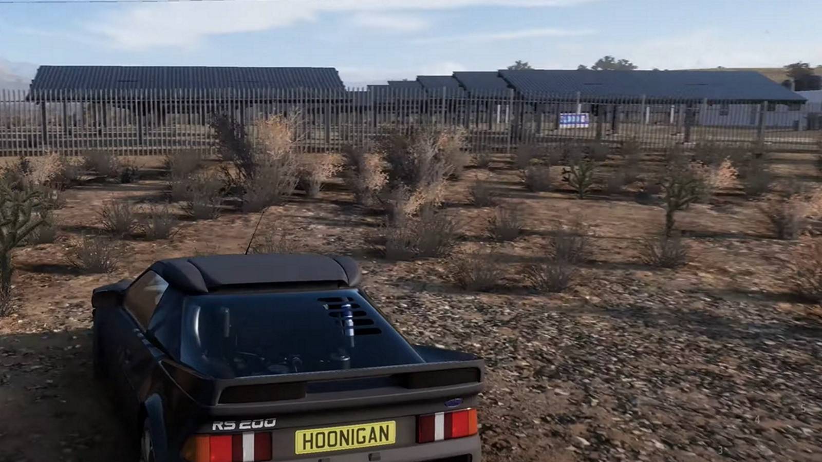 Forza Horizon 5 black hoonigan in desert