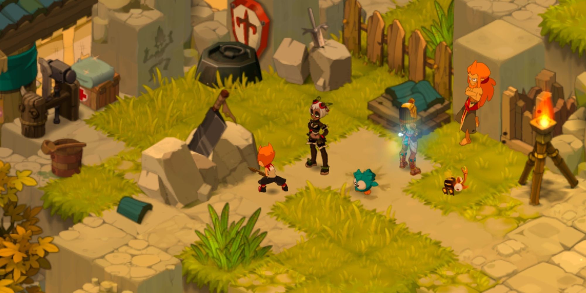 Бесплатные ролевые игры в Steam — Wakfu — Игрок разбивает камень мечом