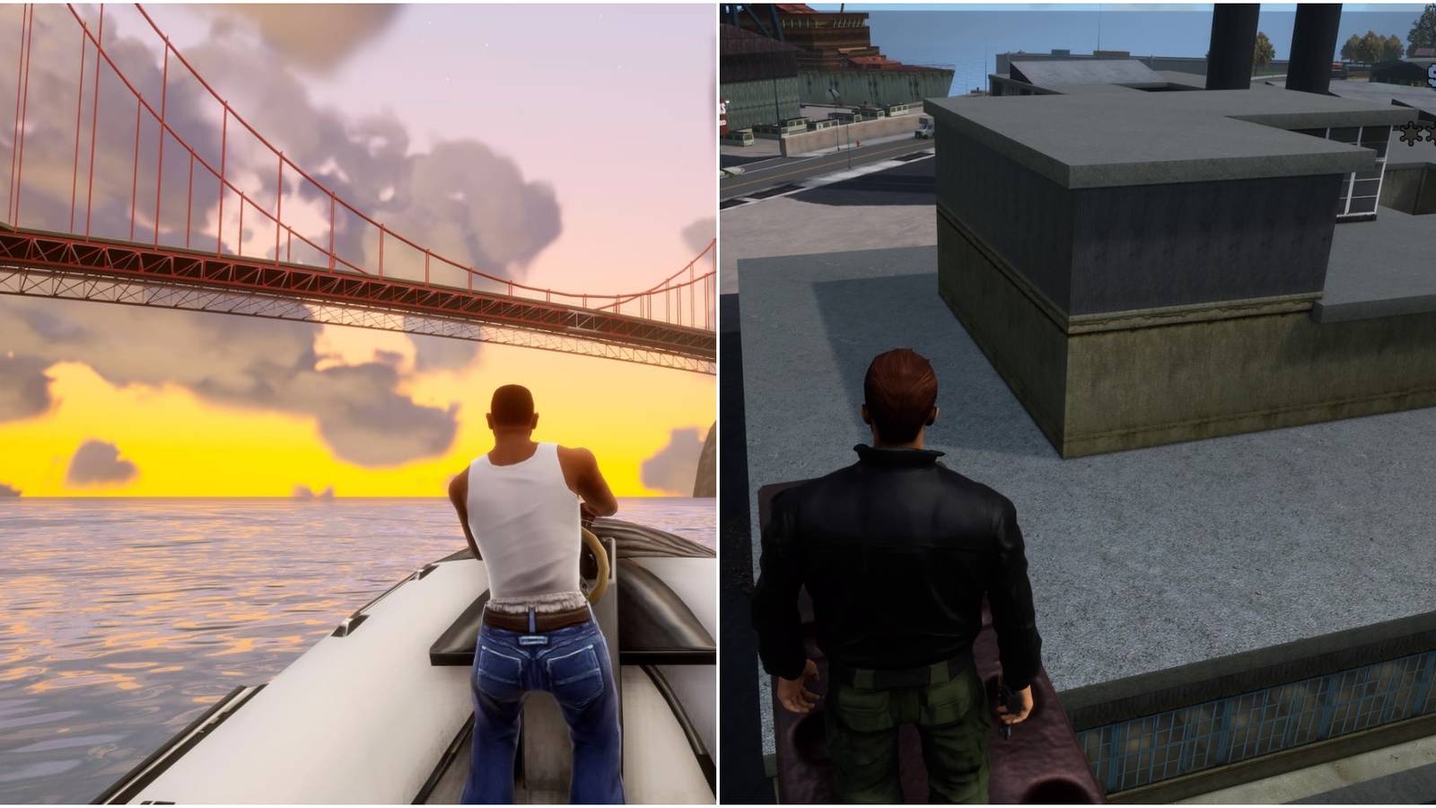 GTA san andrea and III split image