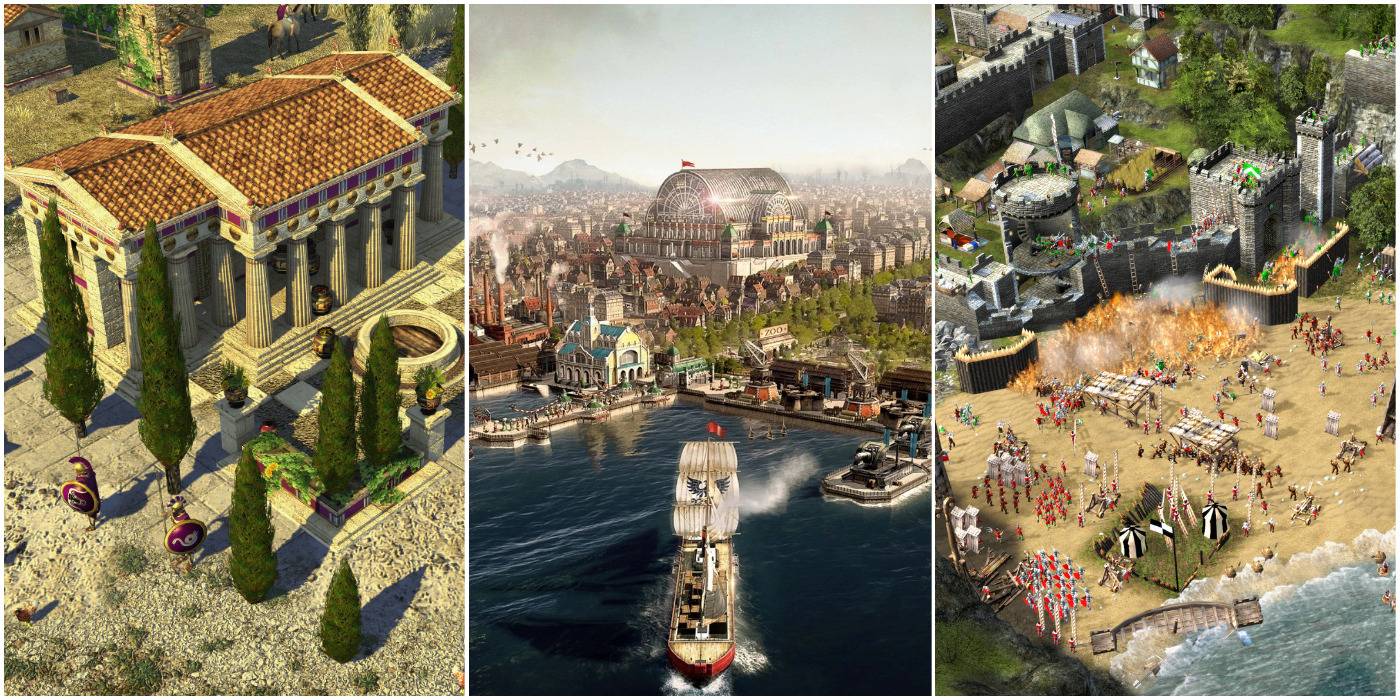 Spiele wie AOE Cover mit 0 AD, Anno 1800 Stronghold 2