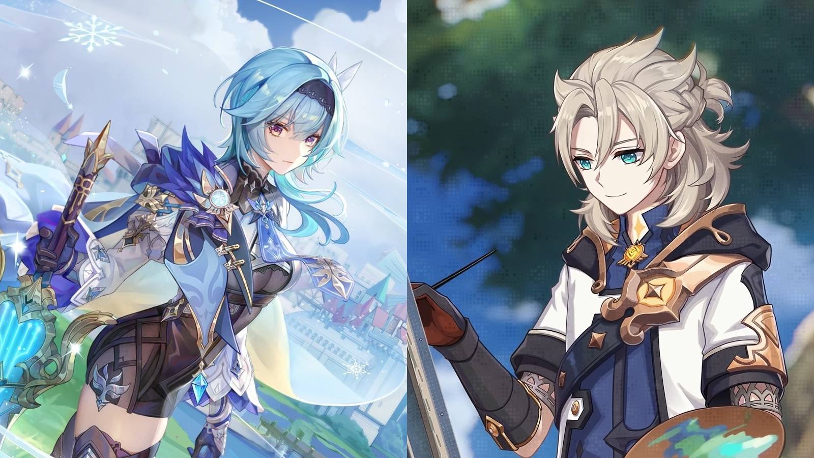 Genshin Impact characters Eula and Albedo