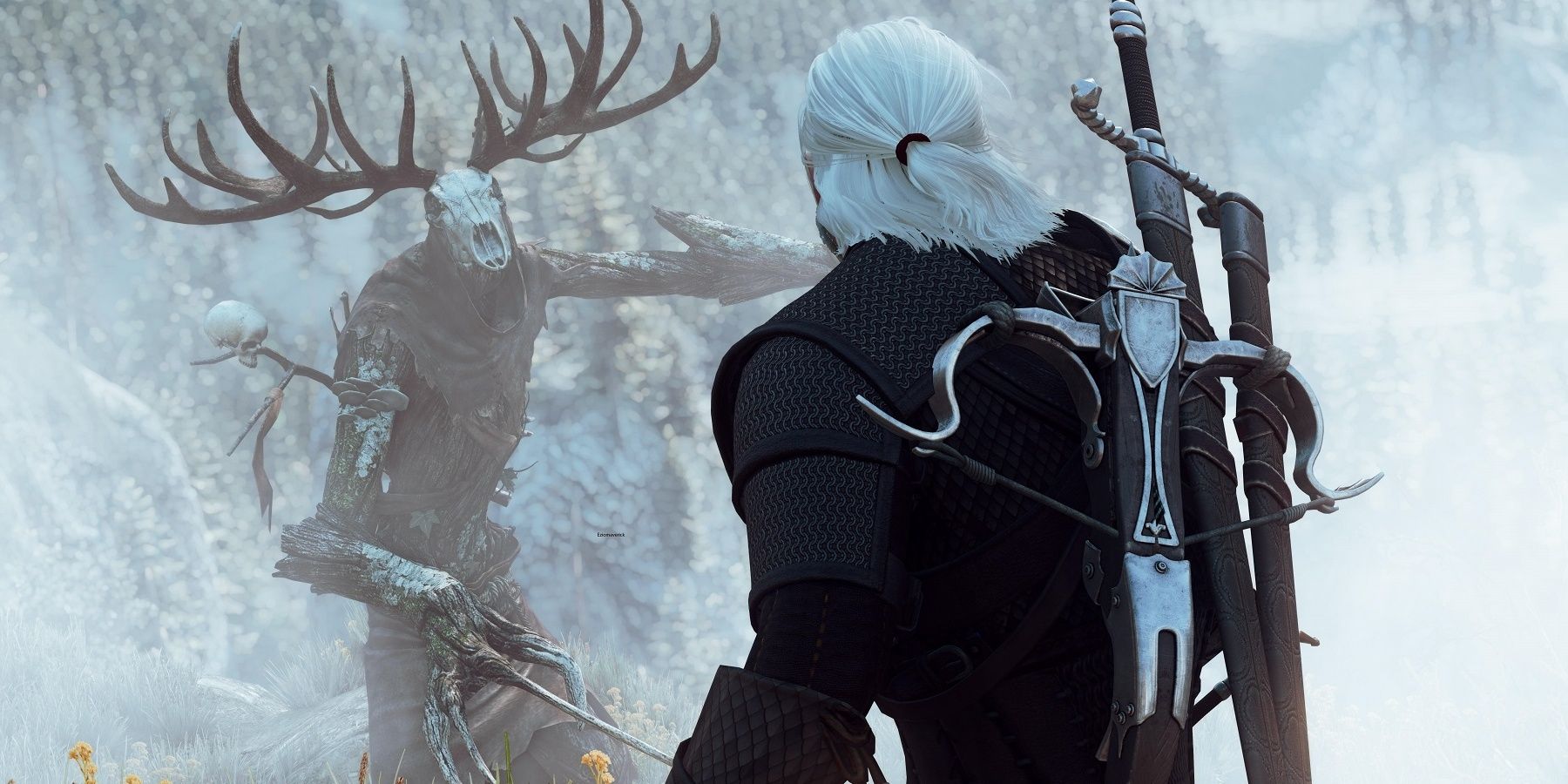 Geralt Faces Off against a Leshen Witcher 3