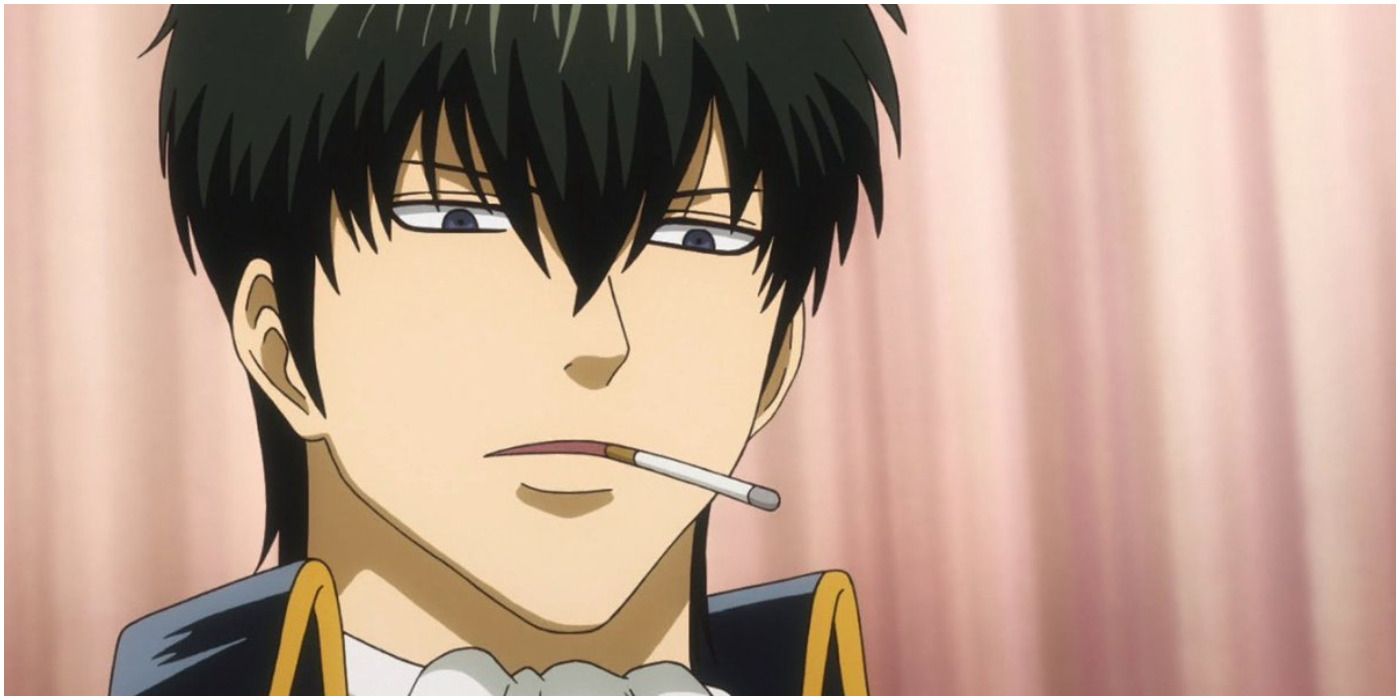 Gintama Hijikata Toshiro with a cigarette in his mouth