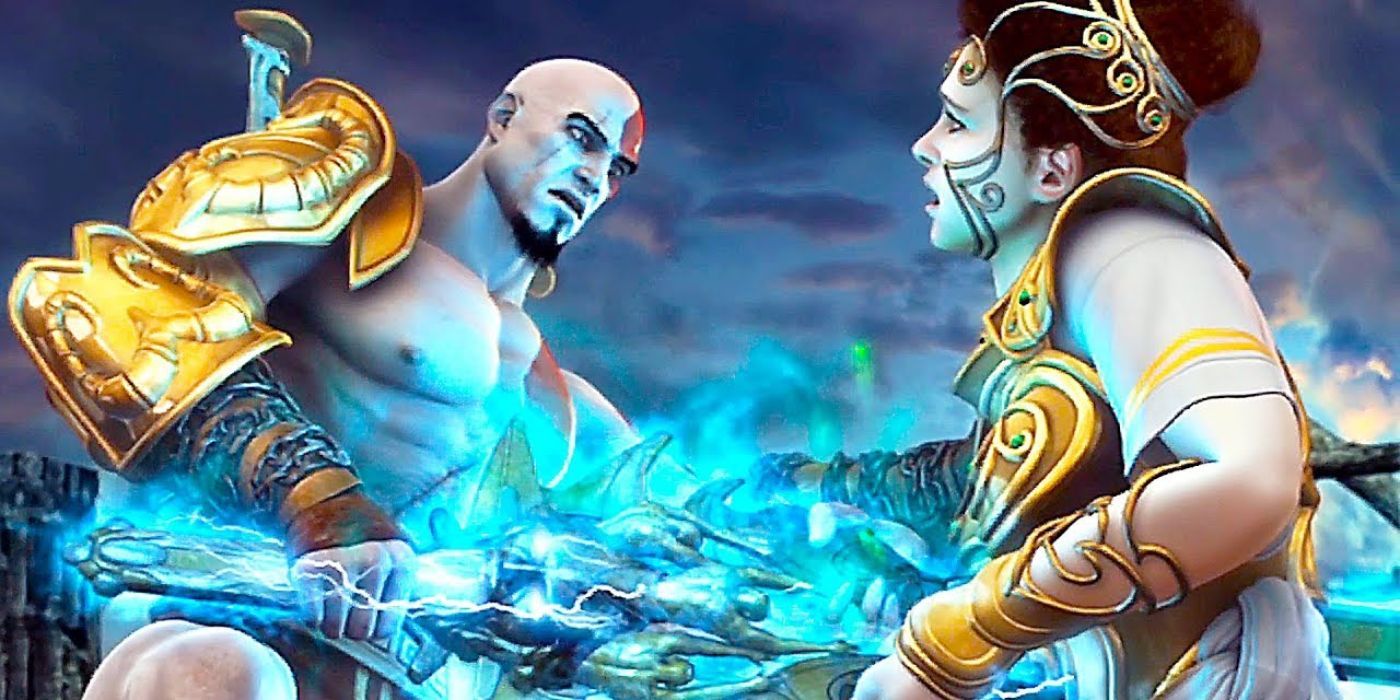 God Of War Kratos Accidently Stabbing Athena