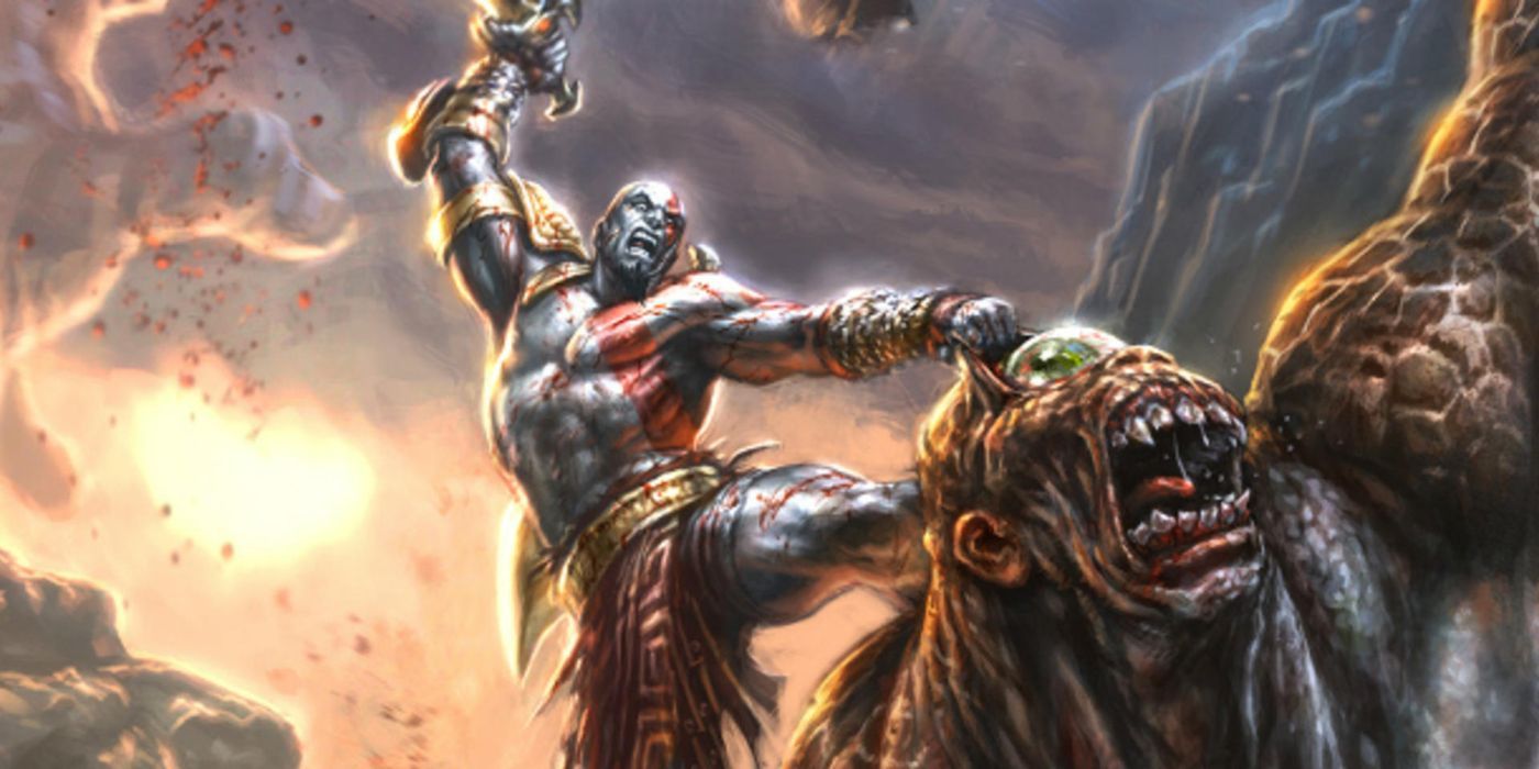 God Of War Kratos Slaying A Titan