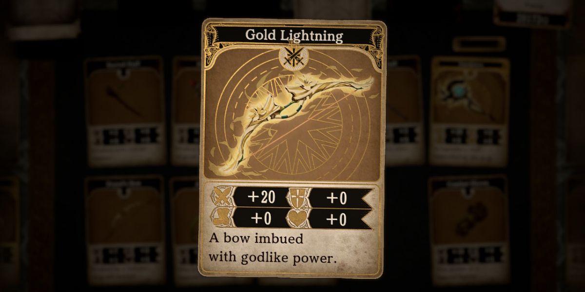 a card title Gold Lightning with a picture of a golden, ornately decorated bow