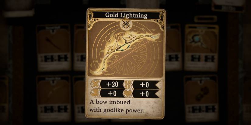 a card title Gold Lightning with a picture of a golden, ornately decorated bow