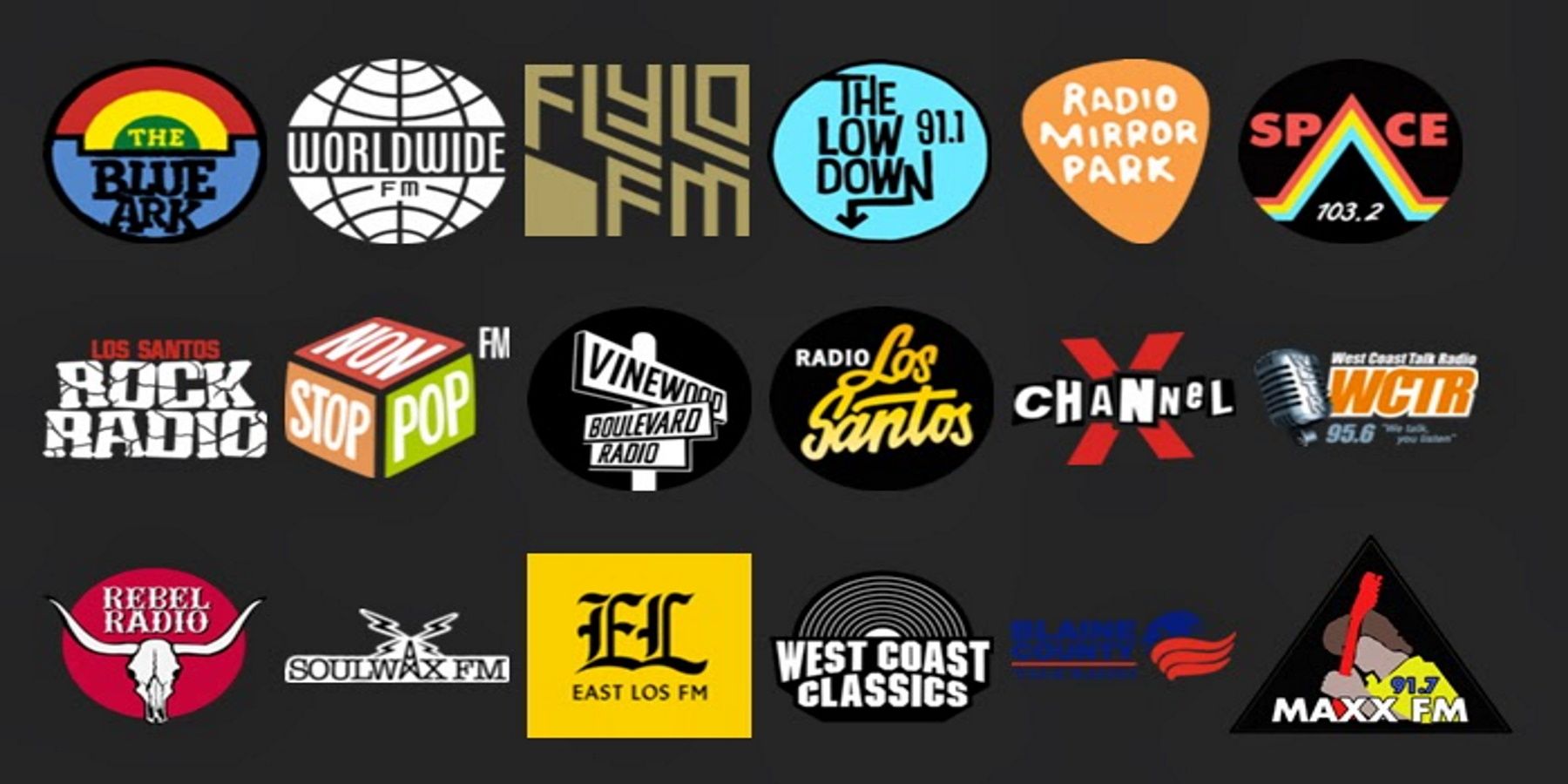 Grand Theft Auto 3 Radio Station Logos