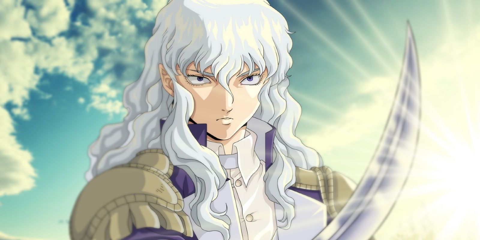 Griffith using his sword to fight