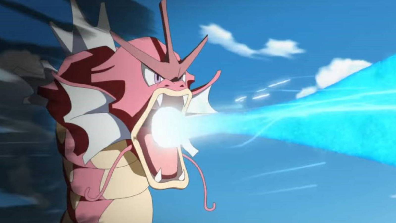A Shiny Gyarados using Hyper Beam in the Pokemon Generations anime
