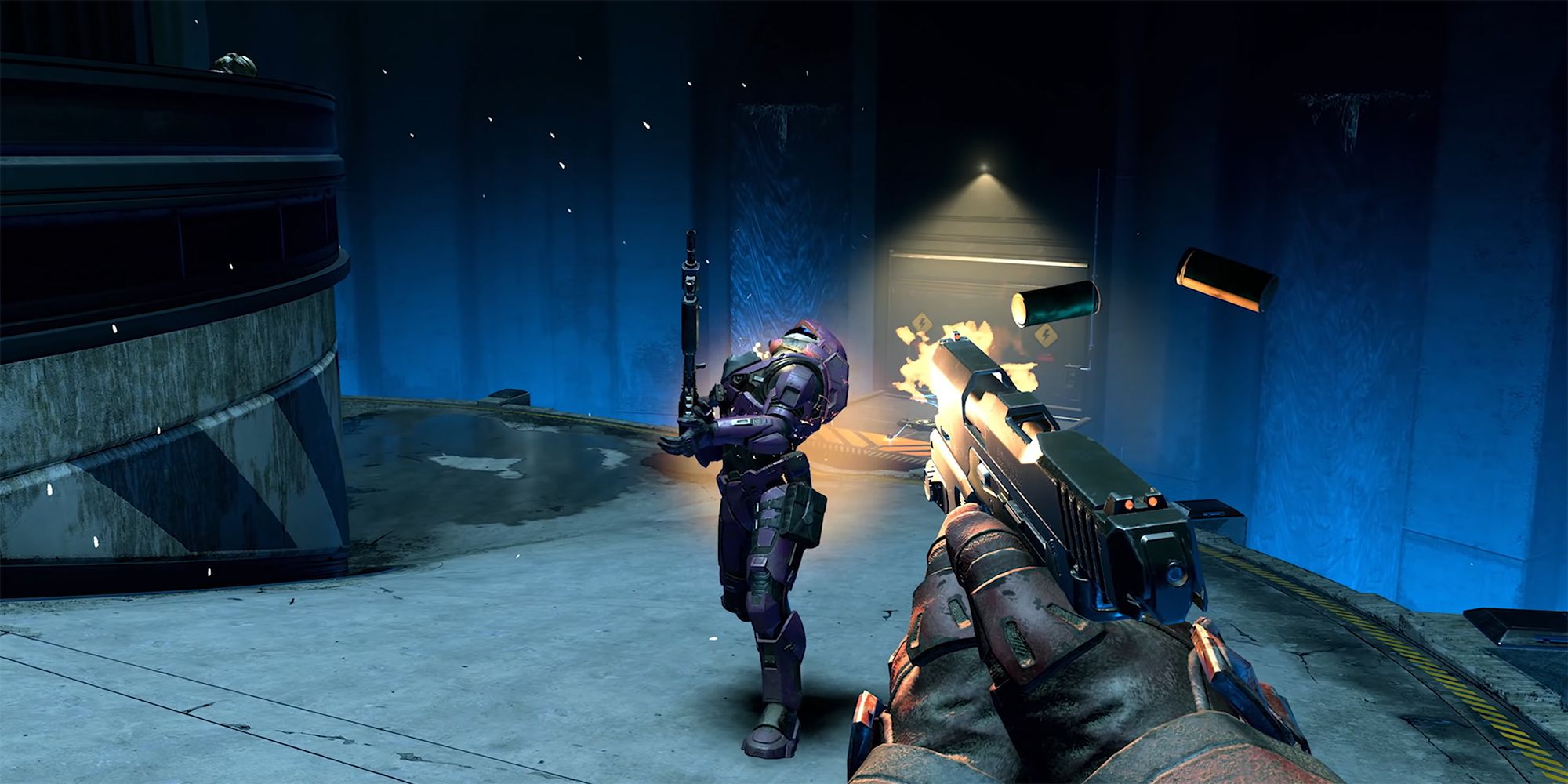 Halo Infinite - Headshotting An Enemy Up Close With The Sidekick Pistol