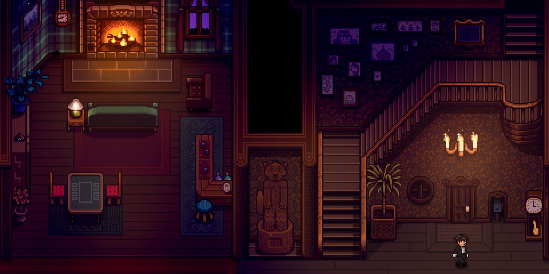 A living space in the haunted castle in Haunted Chocolatier