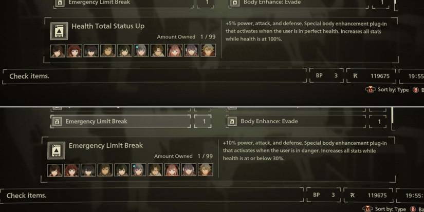 Health Total Status Up Or Emergency Limit Break scarlet nexus