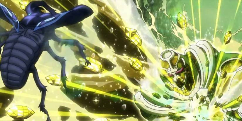 Hierophant Green using Emerald Splash