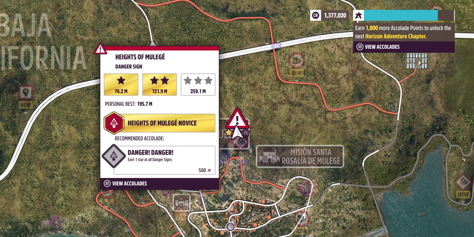 Forza Horizon 5 Heights of Mulege Danger Sign Map