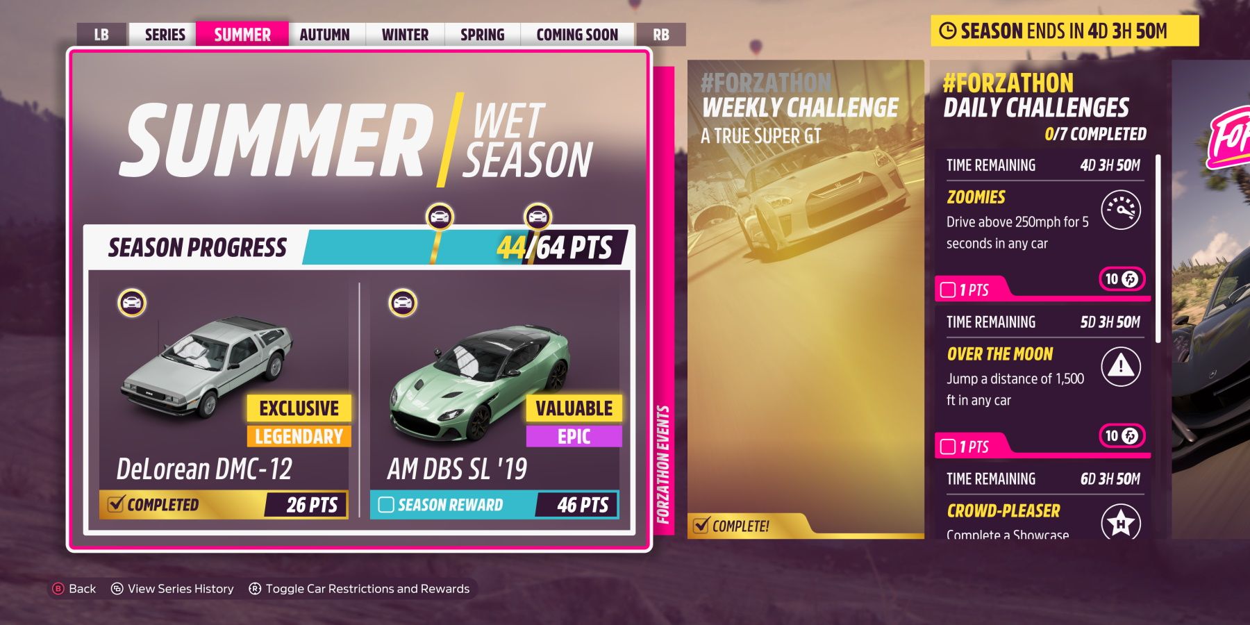 Forza Horizon 5 Series 1 Summer Wet Season Car Rewards