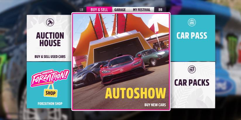 forza horizon 5 buy and sell menu