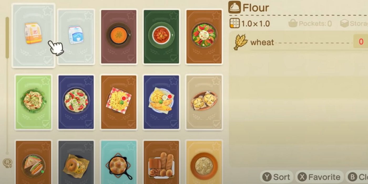 animal crossing new horizons cooking recipe crafting menu