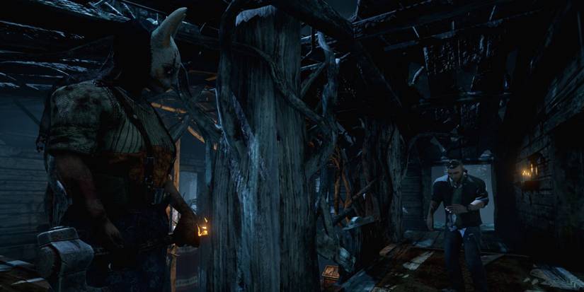 Huntress facing a survivor in Dead by Daylight