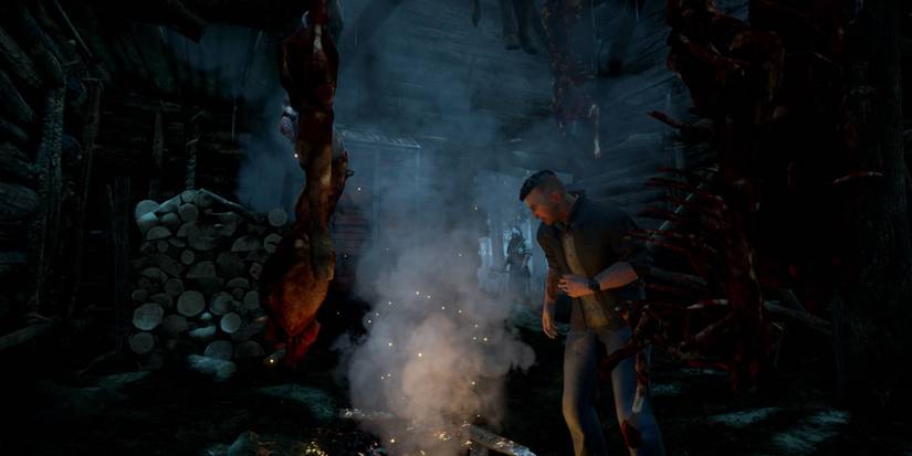 Huntress pursuing a survivor indoors in Dead by Daylight