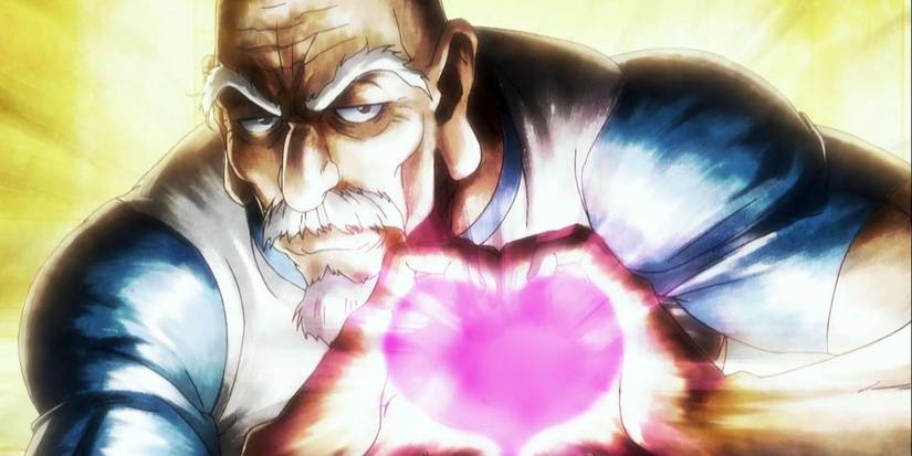 Isaac Netero using heart hand attack 