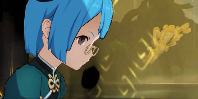 Jiu trapped in Geo shield created by Zhongli