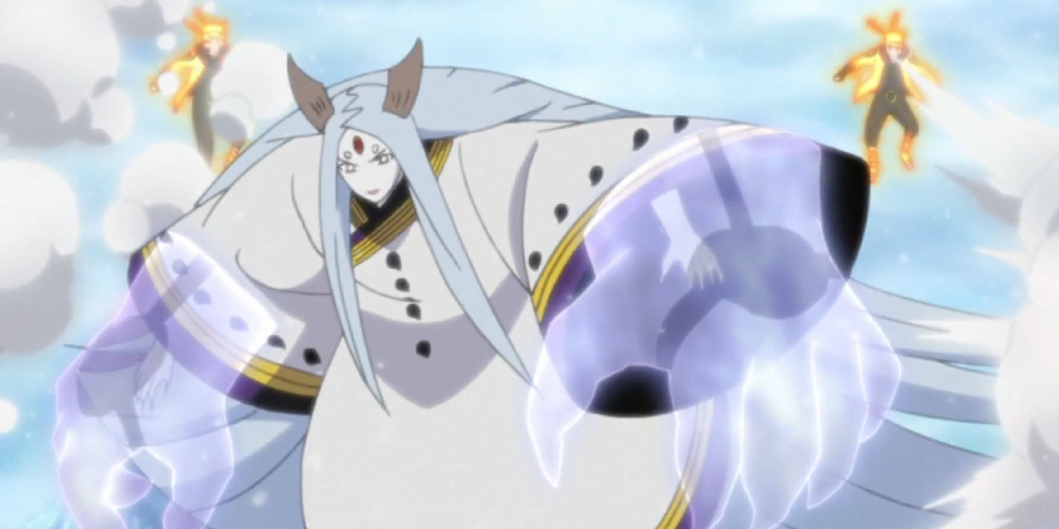 Kaguya Naruto using her Kekkei Mora against Naruto