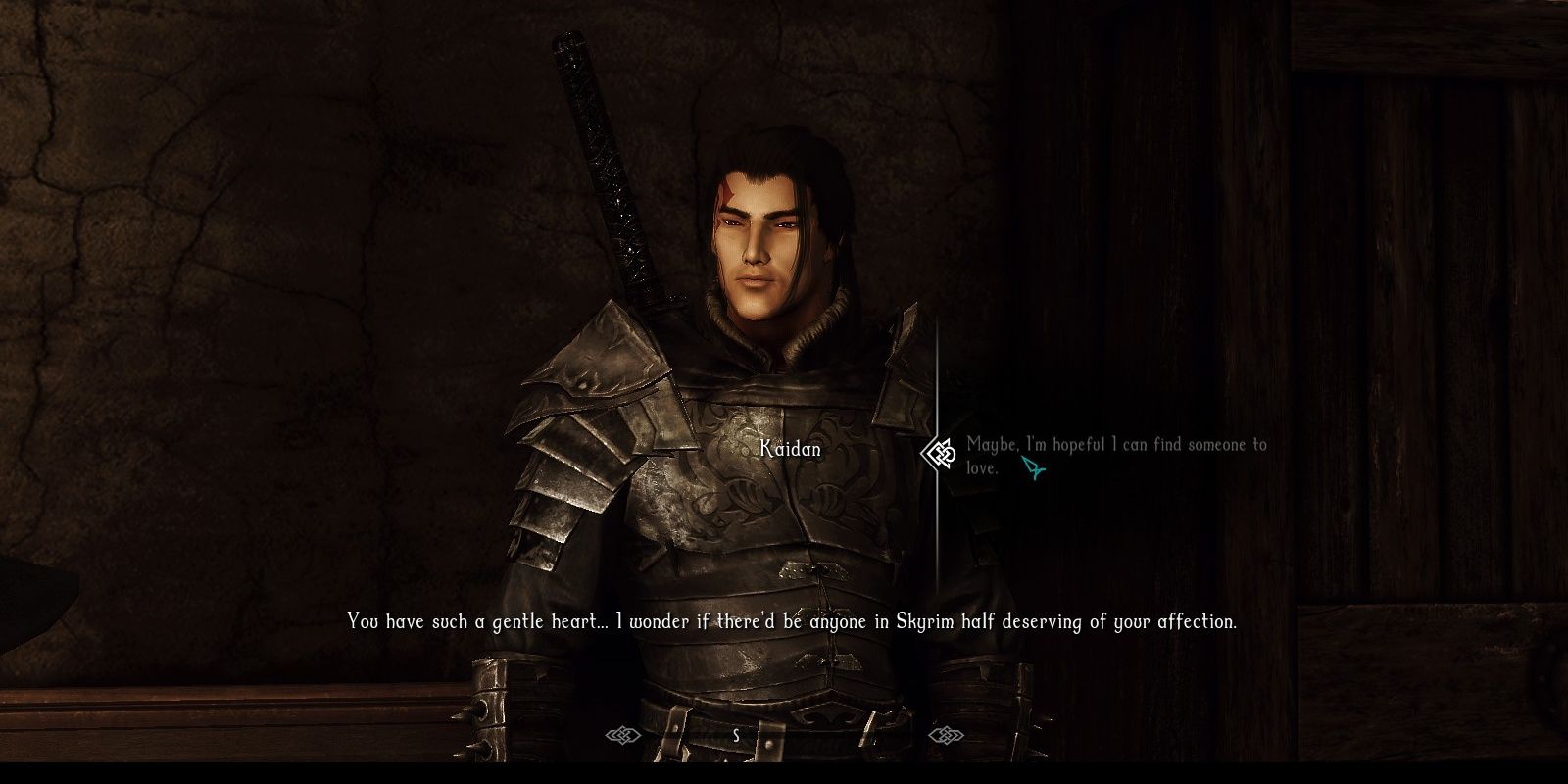 Kaidan flirting with players in Skyrim