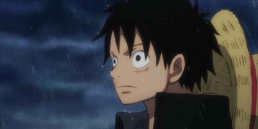 Luffy wearing his Onigashima outfit