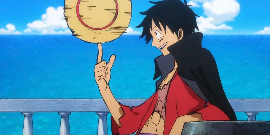 Luffy playing with Straw Hat