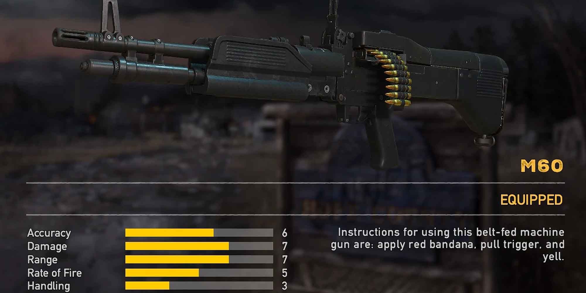 The M60 machine gun in Far Cry 5