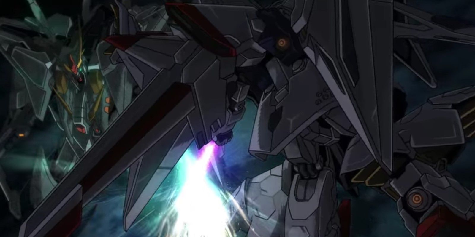 MSG Hathaway the Xi Gundam fighting against the Penelope Gundam