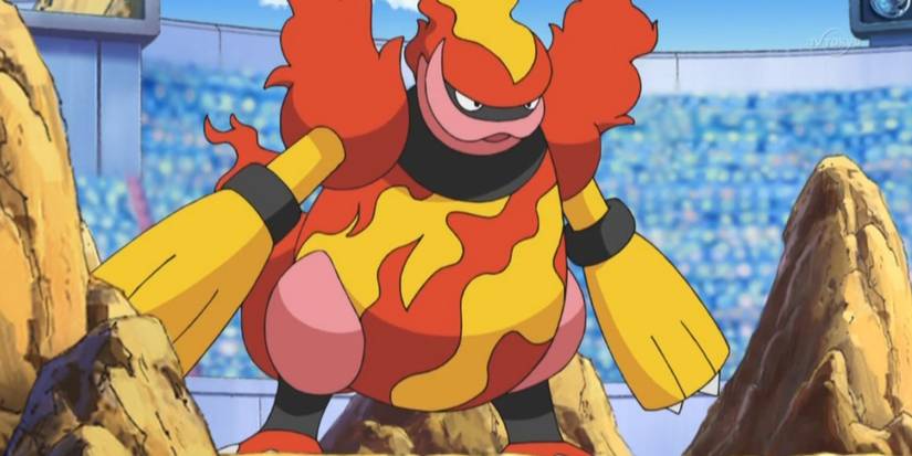 Pokemon Magmortar in battle