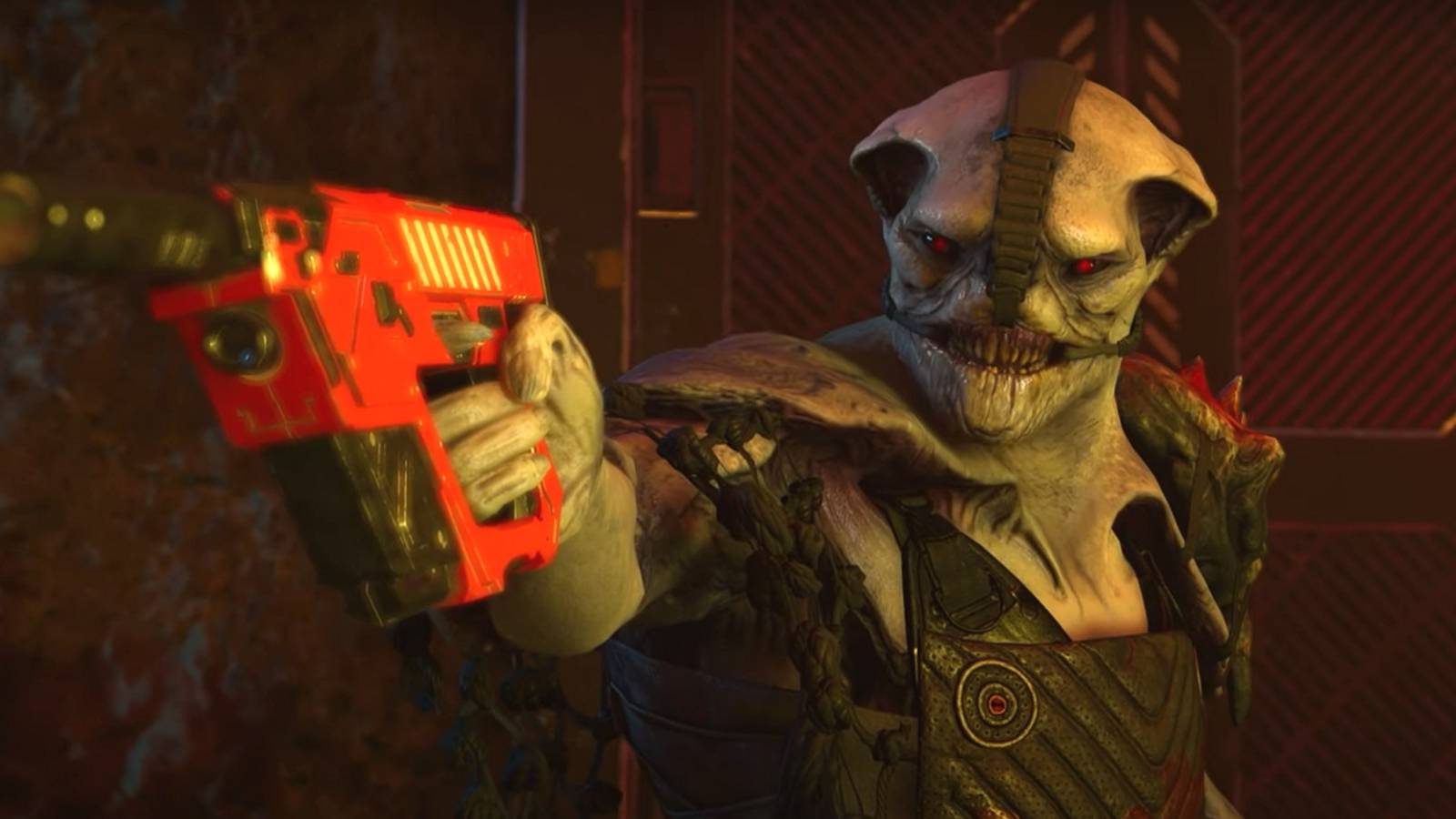 Marvel's Guardians of the Galaxy Lipless character holding gun in chapter 6 on knowhere
