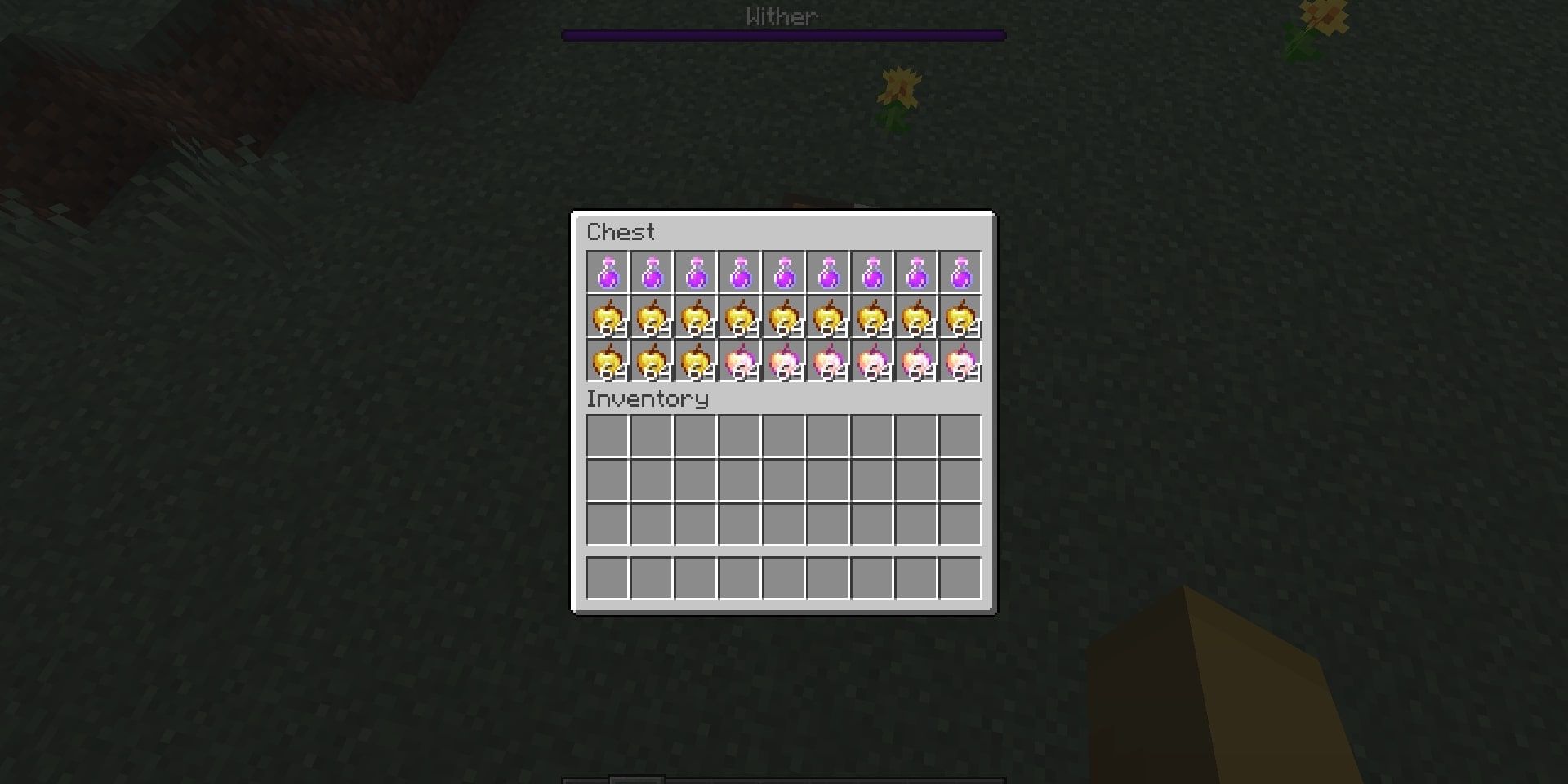 Strength potions and Golden Apples in Minecraft