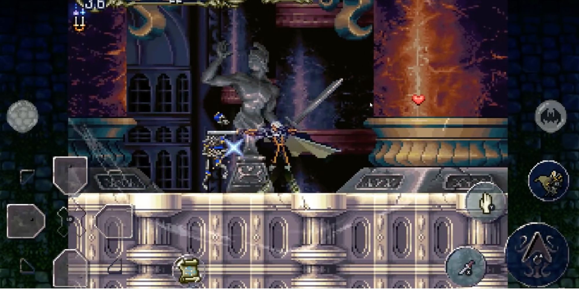 Mobile Anime Games - Alucard strikes enemy with his sword