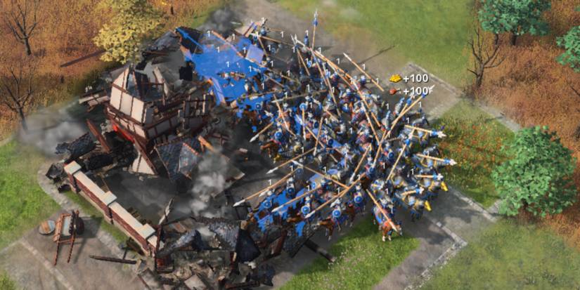 Mongols plundering 100 gold and food