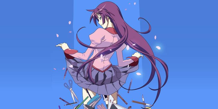 Bakemonogatari promotional art featuring Hitagi Senjogahara