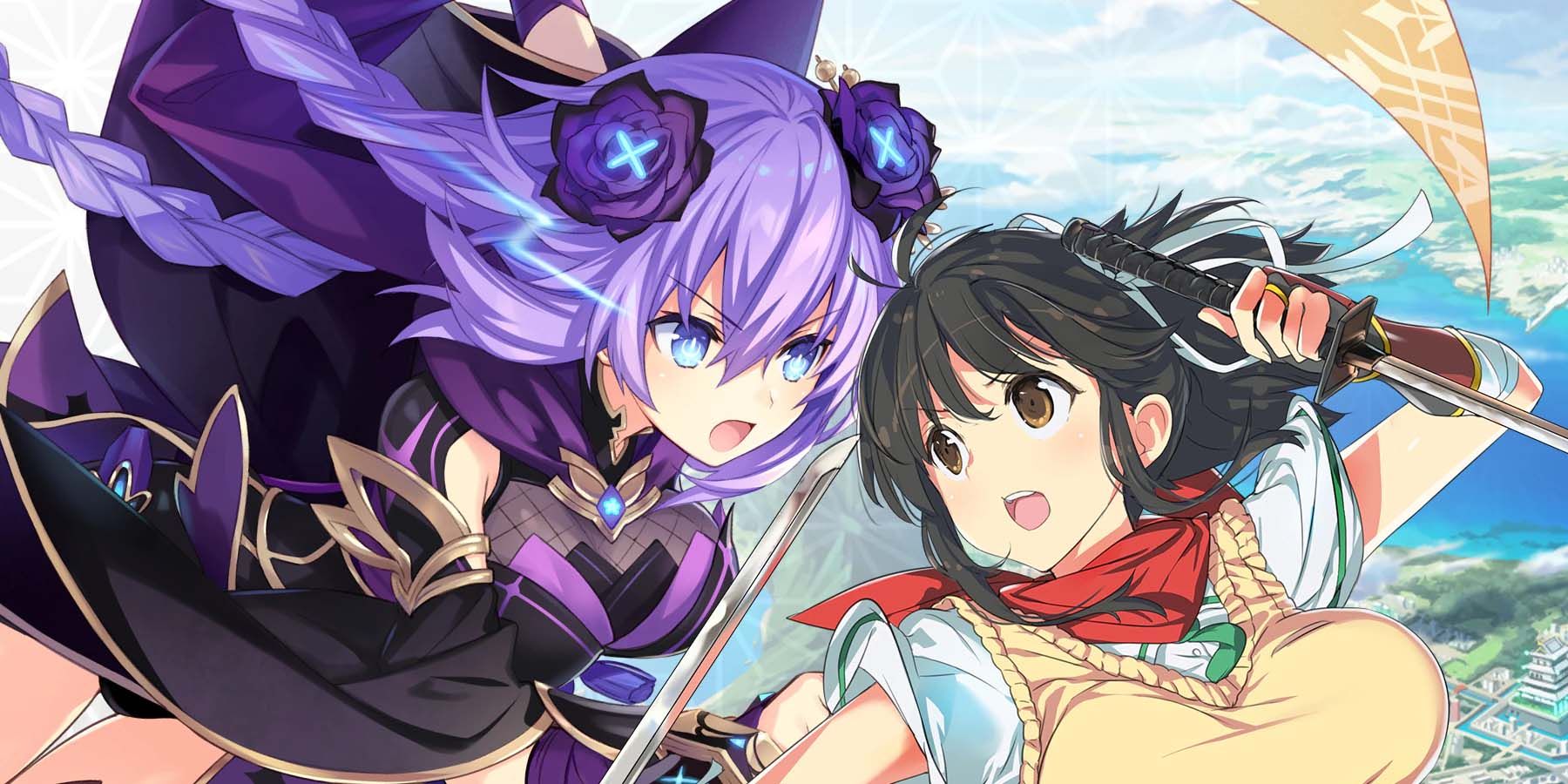 Neptunia x Senran Kagura Ninja Wars cover Neptunia and Asuka