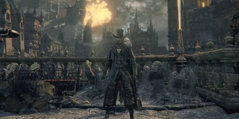 Old Hunter Set from the front in Bloodborne 